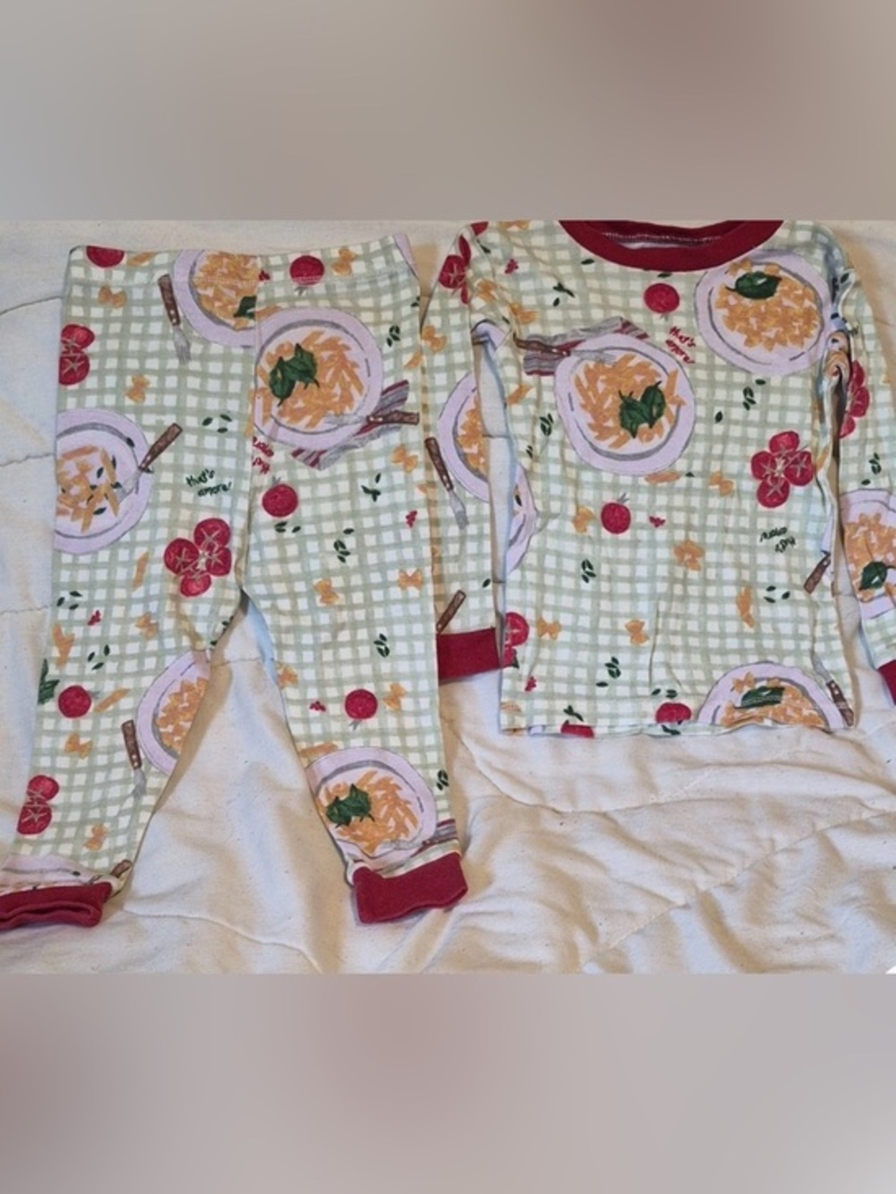 Burt's Bees, Penne Pasta Organic Cotton PJ Set  NWT Size 4T